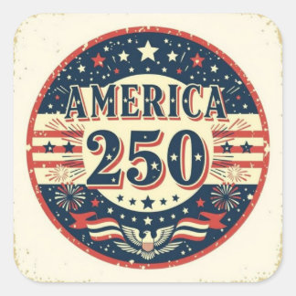 Adesivo Quadrado Águia careca vintage arte America 250º