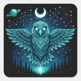 Adesivo Quadrado Águia Celestial – Galáxia da Liberdade da Vida Sel