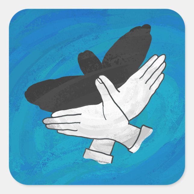 Adesivo Quadrado Águia Sombra em Azul (Frente)