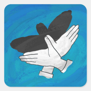 Adesivo Quadrado Águia Sombra em Azul