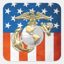 Adesivo Quadrado Águia USMC, Globo e Âncora (EGA) [3D]