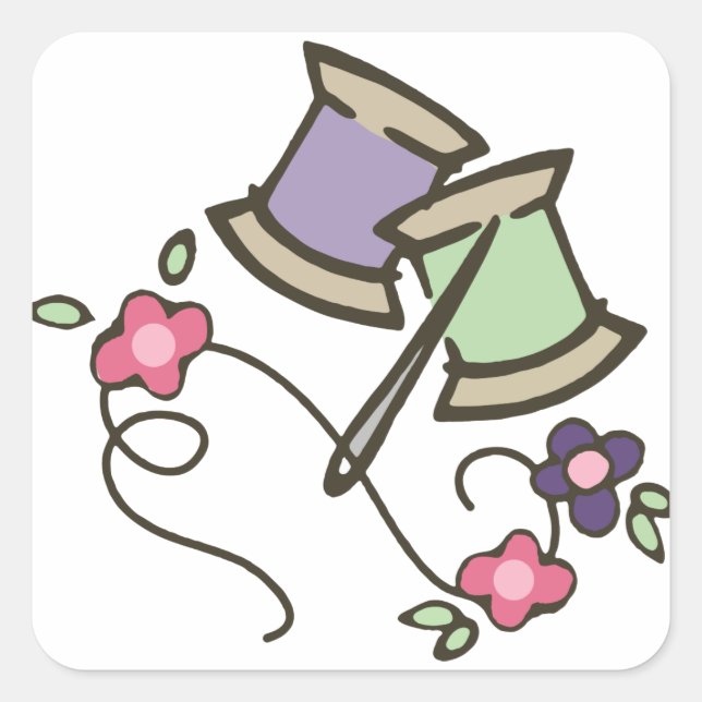 Adesivo Quadrado Agulha e thread (Frente)