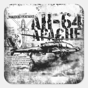 Adesivo Quadrado AH-64 Apache Padrões
