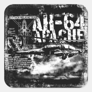 Adesivo Quadrado AH-64 Apache Padrões