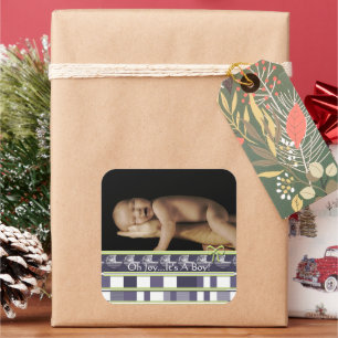 Adesivo Quadrado AH Joy... É um menino! Imagem do seu bebê