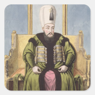 Adesivo Quadrado Ahmed I (1590-1617) Sultan 1603-17, da série "A"