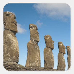 Adesivo Quadrado Ahu Akivi, Rapa Nui, Ilha de Páscoa, Chile 2