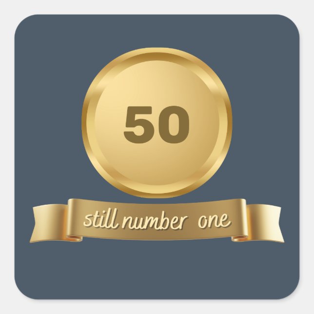 Adesivo Quadrado Ainda número um - aniversário (Frente)