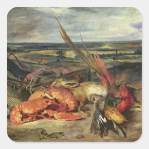 Adesivo Quadrado Ainda vida com lagostas, 1826-27