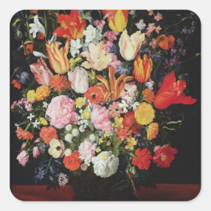 Adesivo Quadrado Ainda vida das flores, 1610s
