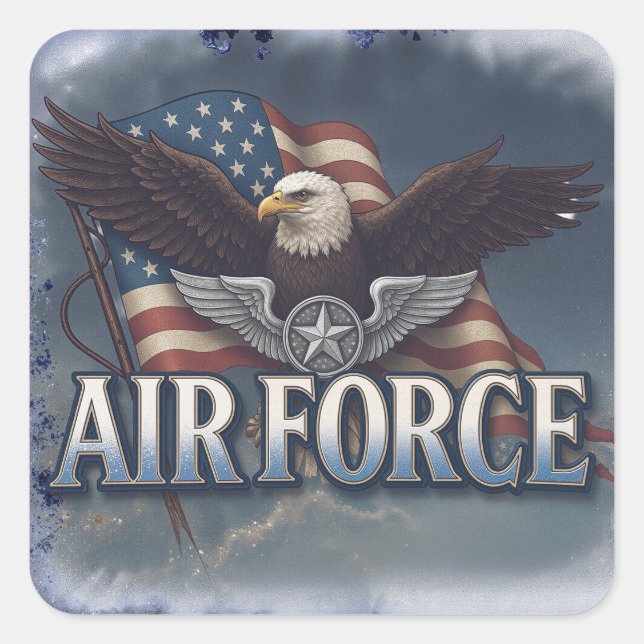 Adesivo Quadrado Air Force (USAF) (Frente)
