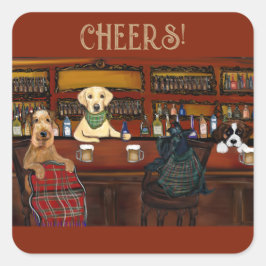 ADESIVO QUADRADO AIREDALE TERRIER E AMIGOS