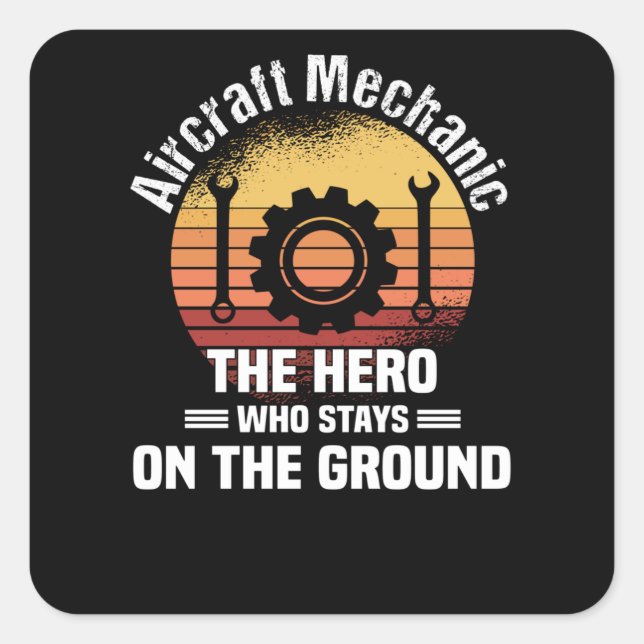 Adesivo Quadrado Airplane Mechanic Aircraft Engineer Engineer (Frente)