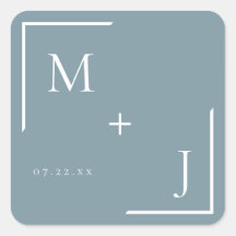 Airy Pastel | Vinheta de Monograma Azul Estalado