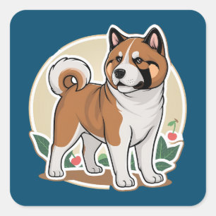 Adesivo Quadrado Akita