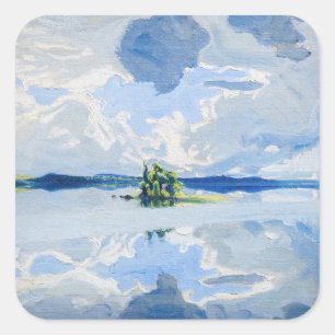 Adesivo Quadrado Akseli Gallen-Kallela - Nuvens acima de um lago