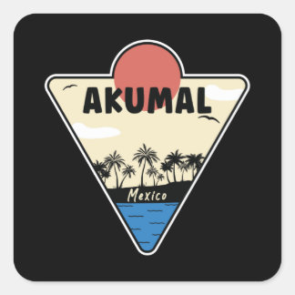 Adesivo Quadrado Akumal Mexico Seashore