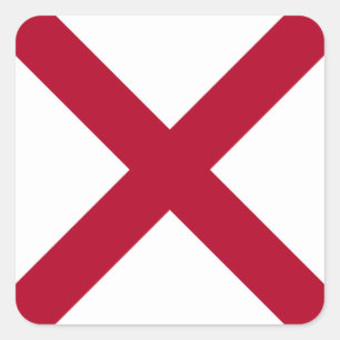 Adesivo Quadrado Alabama: Cruz Carmesim de São André Bandeira