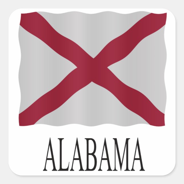 Adesivo Quadrado Alabama flag (Frente)
