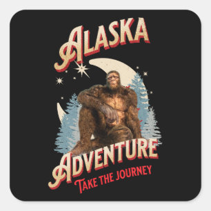 Adesivo Quadrado Alaska Adventure. Leve o Caminho Grande