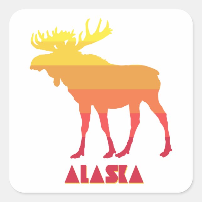 Adesivo Quadrado Alaska Moose (Frente)