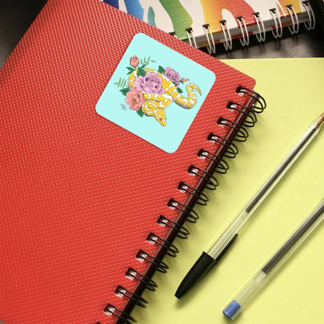 Adesivo Quadrado Albino Ball Python Amarelo (Criador carregado)