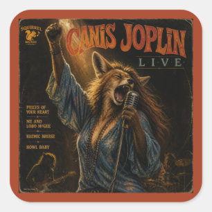 Adesivo Quadrado Álbum de Canis Joplin: uma Paródia