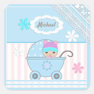 Adesivo Quadrado Álbum de recordações para menino, álbum de fotos p