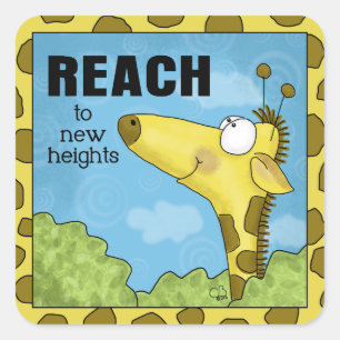 Adesivo Quadrado Alcance a New Heights Giraffe
