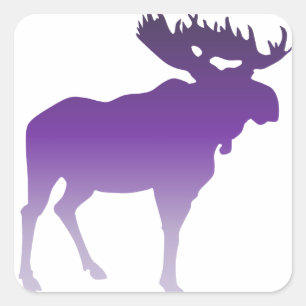 Adesivo Quadrado Alces roxos
