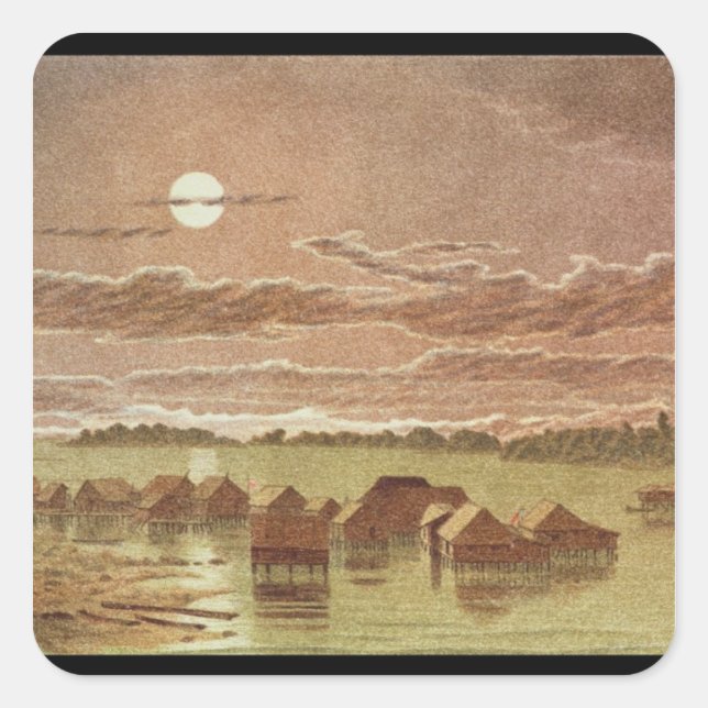 Adesivo Quadrado Aldeia em Basilan, Filipinas (Frente)