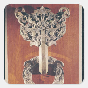 Adesivo Quadrado Aldrava de porta do shou de P'u com um design do