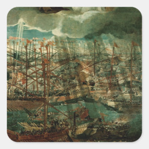 Adesivo Quadrado Alegoria da batalha de Lepanto