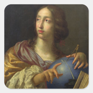 Adesivo Quadrado Alegoria de astronomia