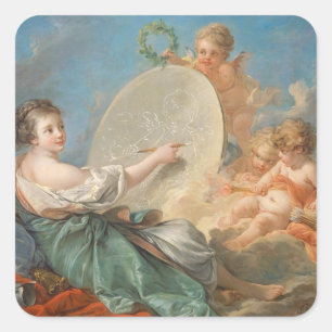 Adesivo Quadrado Alegoria de pintura, 1765 (óleo na canvas)