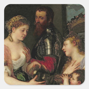 Adesivo Quadrado Alegoria de vida casada