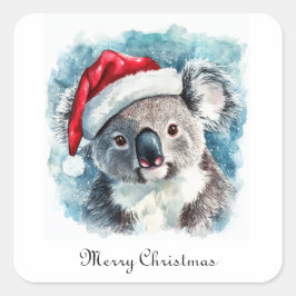 Adesivo Quadrado Alegria Natalina Australiana, Urso Koala personali