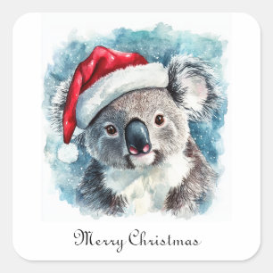 Adesivo Quadrado Alegria Natalina Australiana, Urso Koala personali