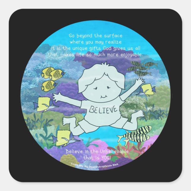 Adesivo Quadrado Além da superfície (Frente)