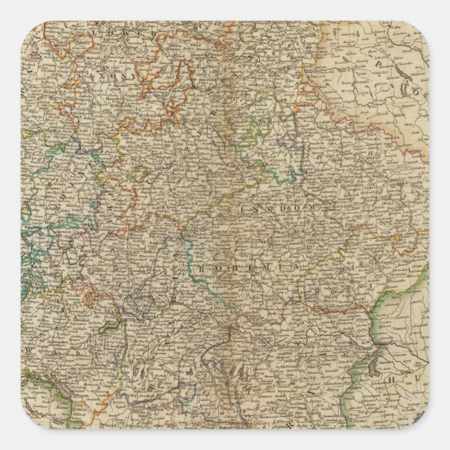 Adesivo Quadrado Alemanha, Áustria, Boêmia (Frente)