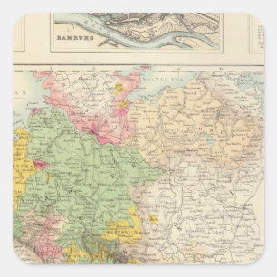 Adesivo Quadrado Alemanha do norte e central