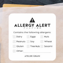 Alerta de Alergia Minimalista Preto e Branco