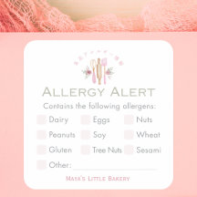 Alertas de Alergia Alimentar Utensílios de Cozinha