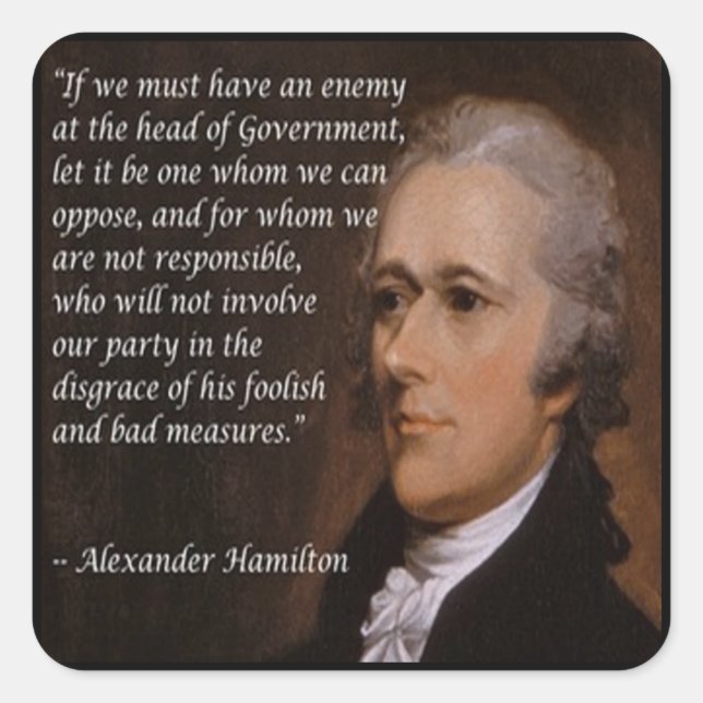 Adesivo Quadrado Alexander Hamilton "Líder Inimigo" Presente (Frente)