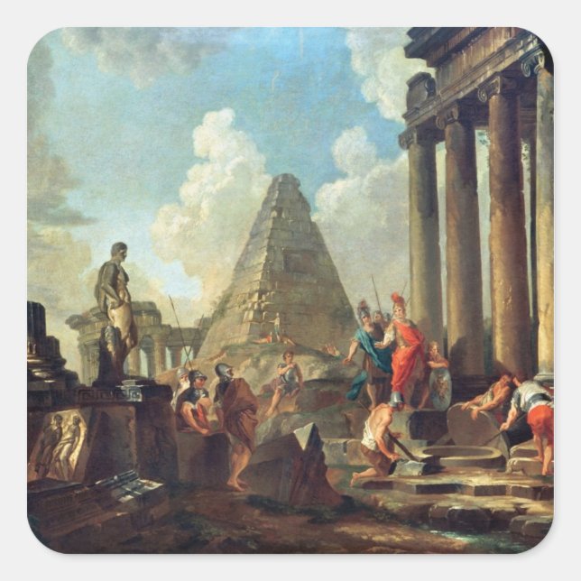 Adesivo Quadrado Alexandre III, o Excelente diante do Tumba (Frente)