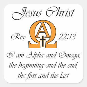Adesivo Quadrado Alfa e ômega