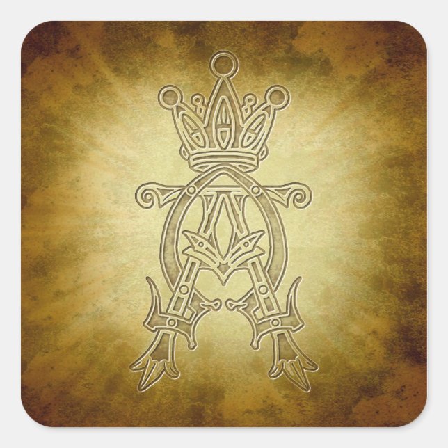 Adesivo Quadrado Alfa Omega King of Kings Design (Frente)