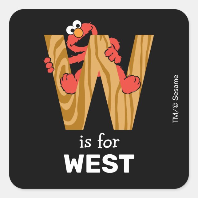 Adesivo Quadrado Alfabeto do Elmo | M Madeira (Frente)