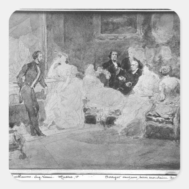 Adesivo Quadrado Alfred de Musset Eugene Delacroix (Frente)