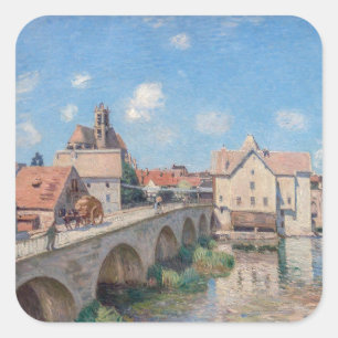 Adesivo Quadrado Alfred Sisley - A Ponte de Moret
